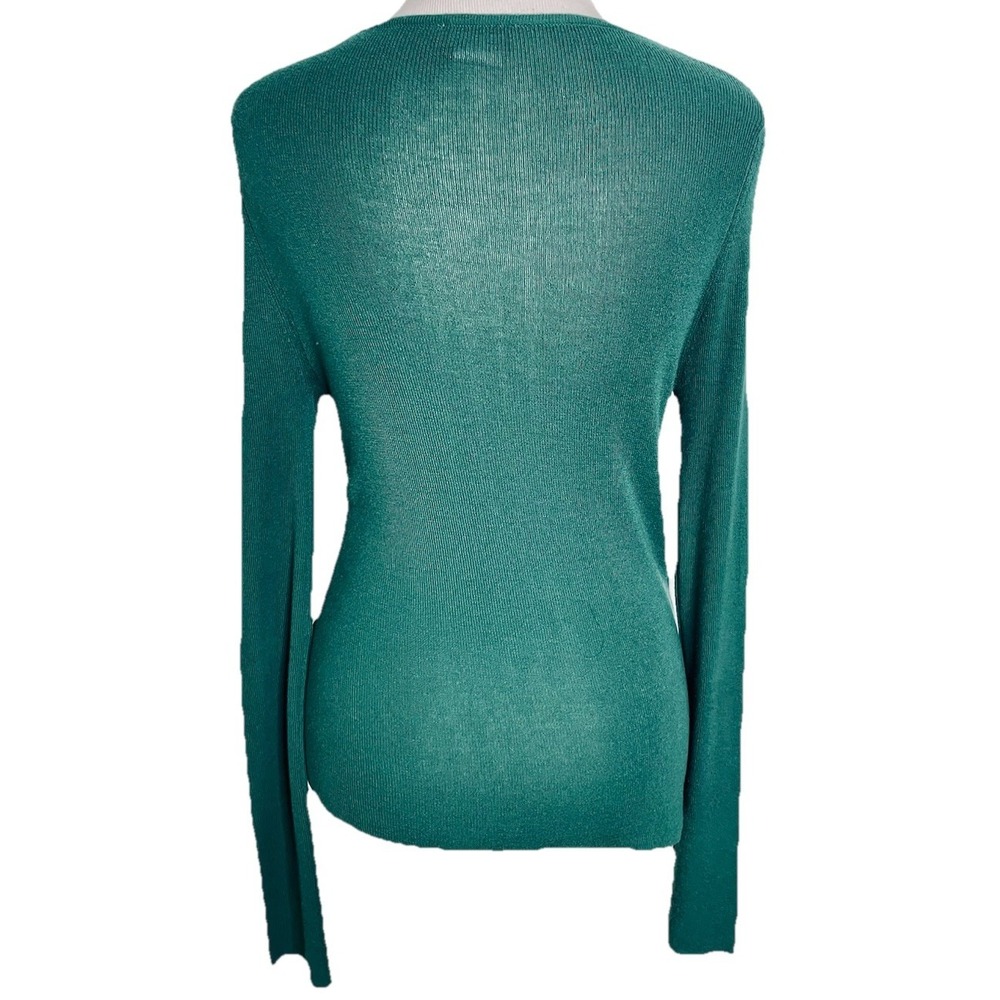 MARELLA RIBBED DARK HUNTER GREEN LONG SLEEVED PULLOVER SWEATER SIZE Large - Picture 2 of 3